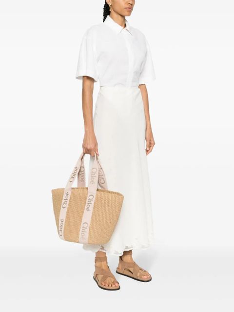 Chloé large Woody tote bag - Neutrals - zdjęcie produktu nr 2