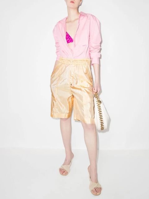 ISABEL MARANT Laiora drawstring-waist bermuda shorts - Yellow