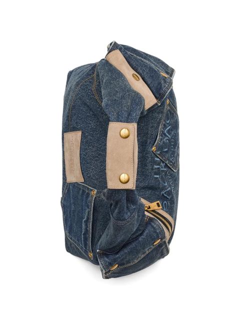 Marc Jacobs The Denim suede-detail pocket tote bag - Blue