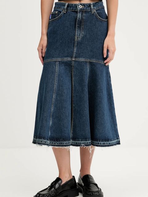 Hugo Blue spódnica jeansowa kolor granatowy midi rozkloszowana 50541569 - zdjęcie produktu nr 1