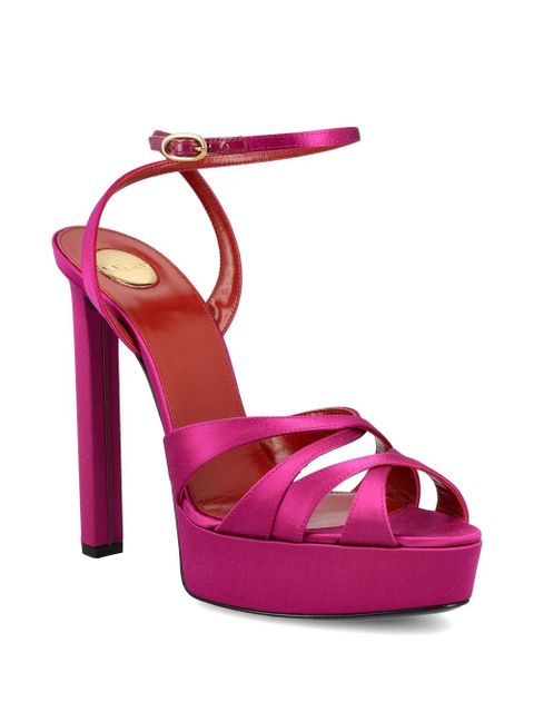 Saint Laurent criss-cross platform sandals - Pink - zdjęcie produktu nr 2