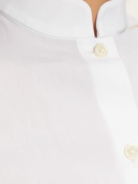 Balmain balloon-sleeve band-collar shirt - White