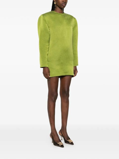 Saint Laurent shoulder-padded mini dress - Green