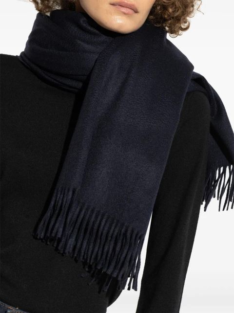 Max Mara logo-embroidered cashmere scarf - Blue