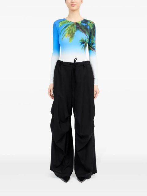 MM6 Maison Margiela single-stitch logo flared trousers - Black - zdjęcie produktu nr 2