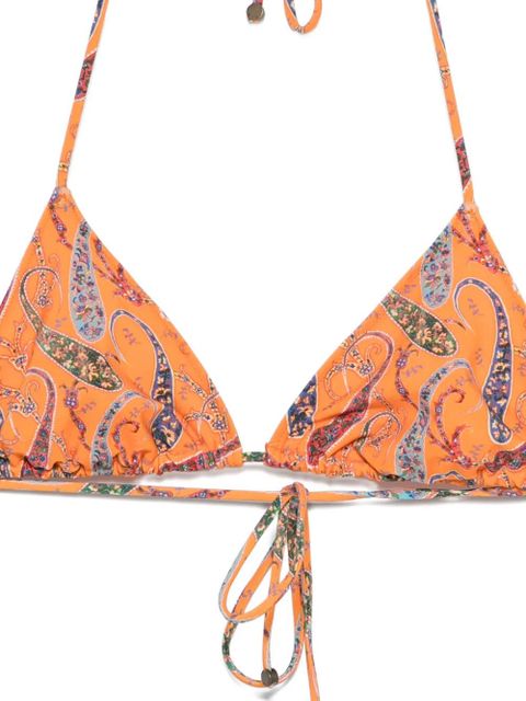 ETRO paisley-print triangle bikini - Orange