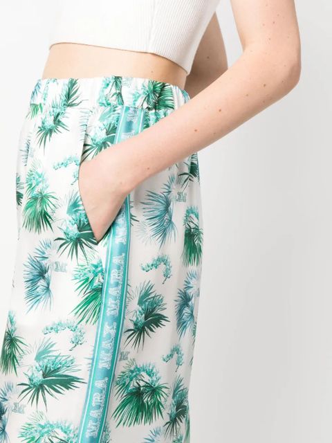 Max Mara all-over graphic-print trousers - Blue