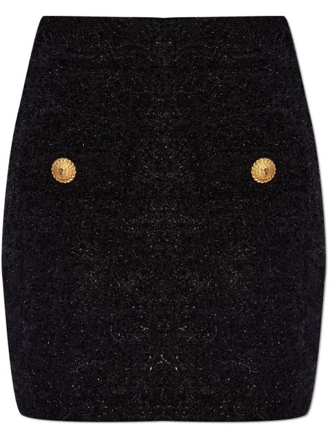 Balmain high-waisted bouclé miniskirt - Black - zdjęcie produktu nr 1