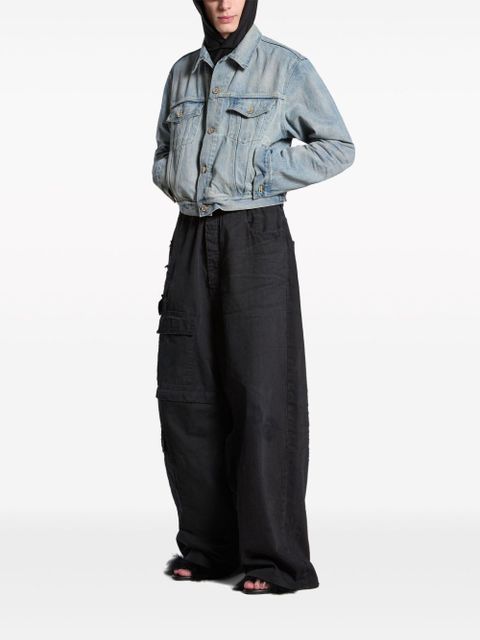 Balenciaga logo-print denim jacket - Blue