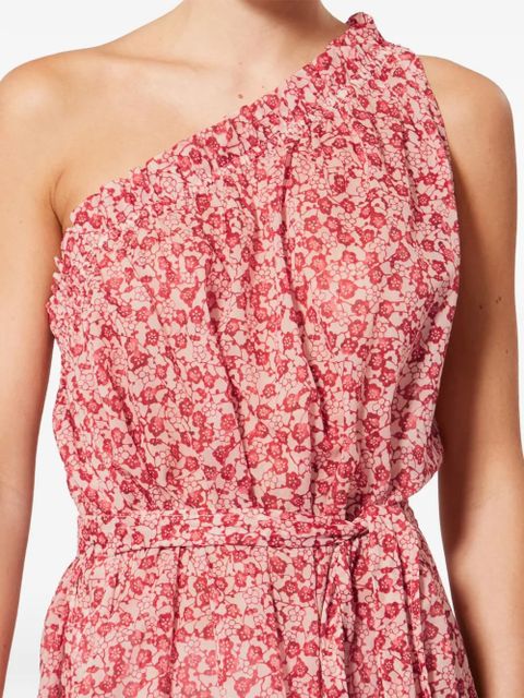MARANT ÉTOILE Estella one-shoulder floral-print dress - Red