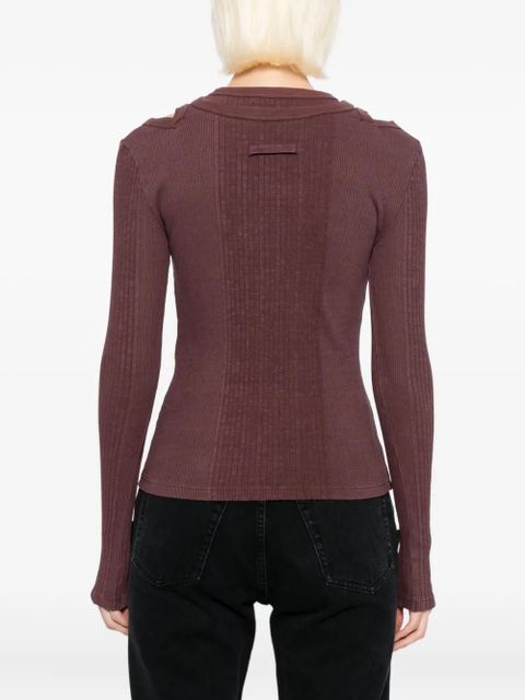 Jean Paul Gaultier logo-patched knit top - Red