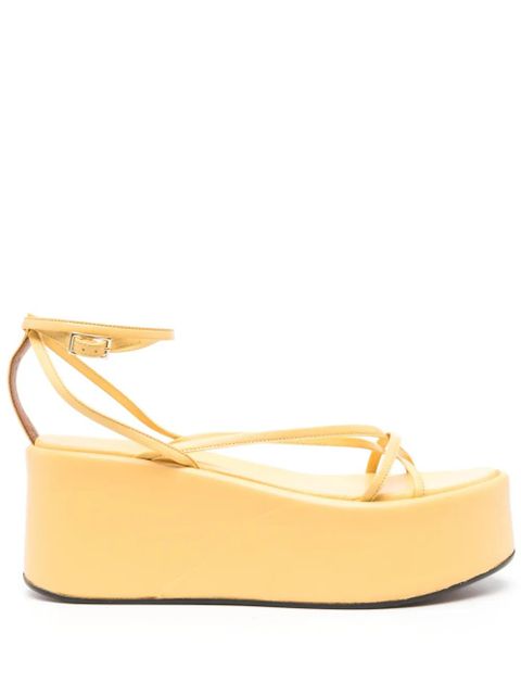 ATP Atelier Nole 80mm leather platform sandals - Yellow - zdjęcie produktu nr 1