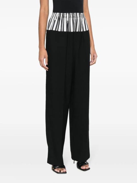 FENDI panelled striped trousers - Black