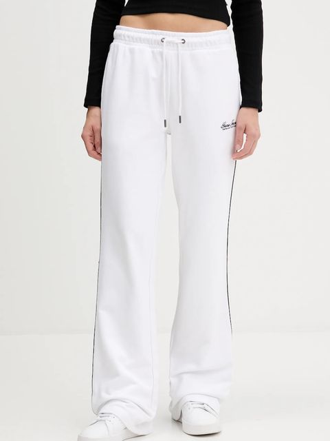 Guess Jeans spodnie dresowe bawełniane damskie kolor biały z aplikacją W5YB32 K68I4 - zdjęcie produktu nr 1