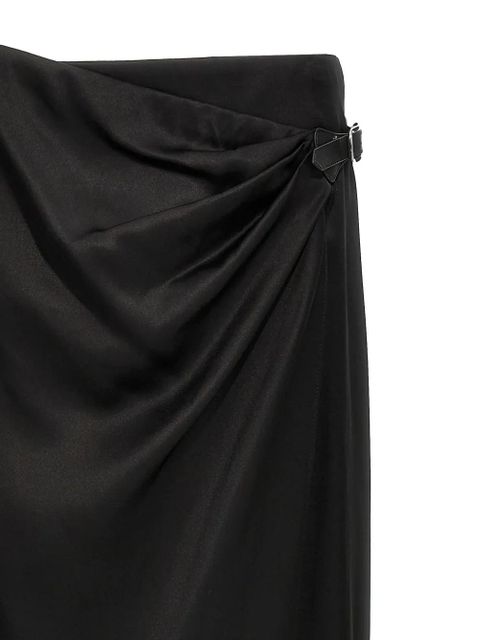 TOM FORD leather-belt wrap maxi skirt - Black