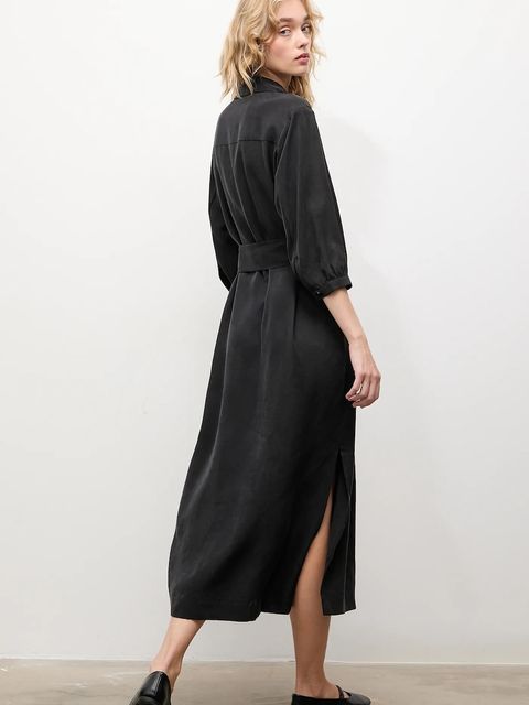 Answear.LAB sukienka kolor czarny midi prosta - zdjęcie produktu nr 1