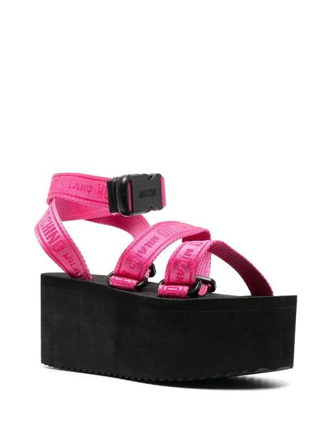 Moschino logo-strap flatform sandals - Pink - zdjęcie produktu nr 2