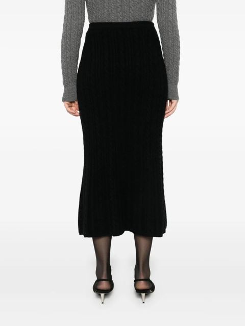 Alessandra Rich cable-knit maxi skirt - Black