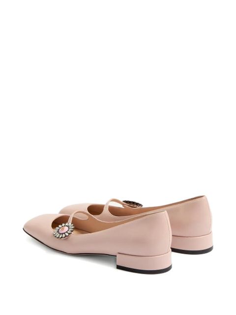 Valentino Garavani Mary-Jane ballet leather ballerina shoes - Pink
