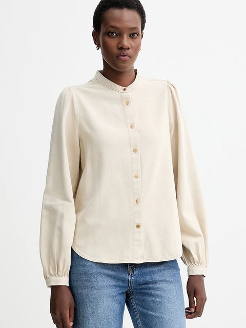 Rag & Bone koszula damska kolor beżowy regular ze stójką RJ0225FSUSS - zdjęcie produktu nr 1