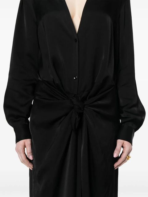 TOTEME knot-detail satin dress - Black - zdjęcie produktu nr 2