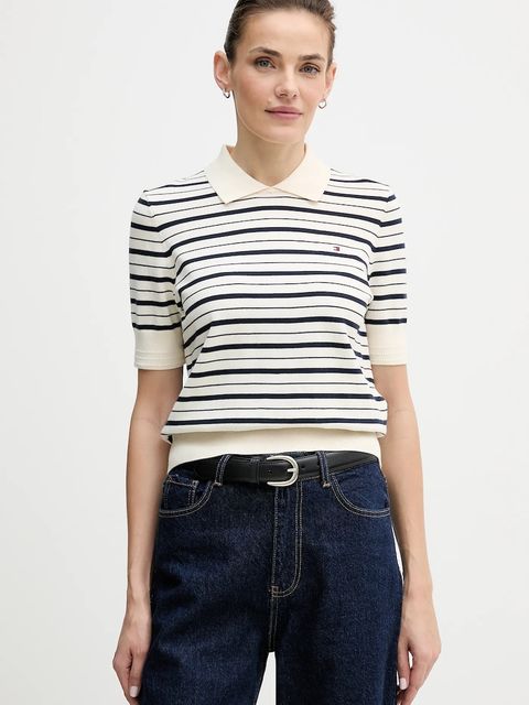 Tommy Hilfiger sweter damski kolor beżowy WW0WW47622 - zdjęcie produktu nr 1