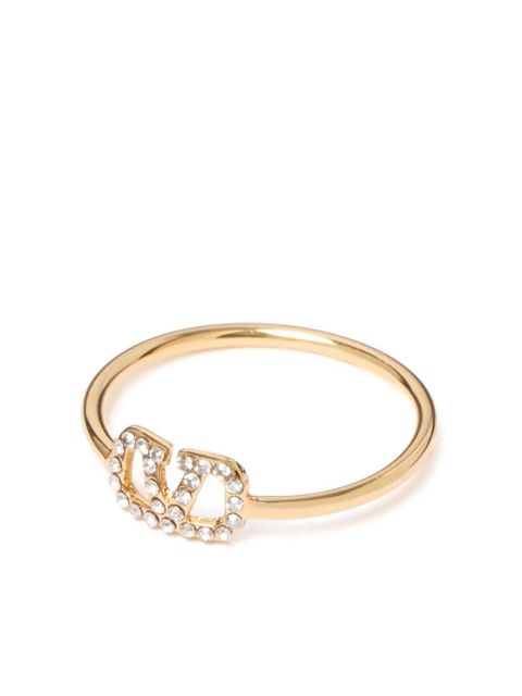 Valentino Garavani VLogo Signature crystal ring - Gold - zdjęcie produktu nr 1