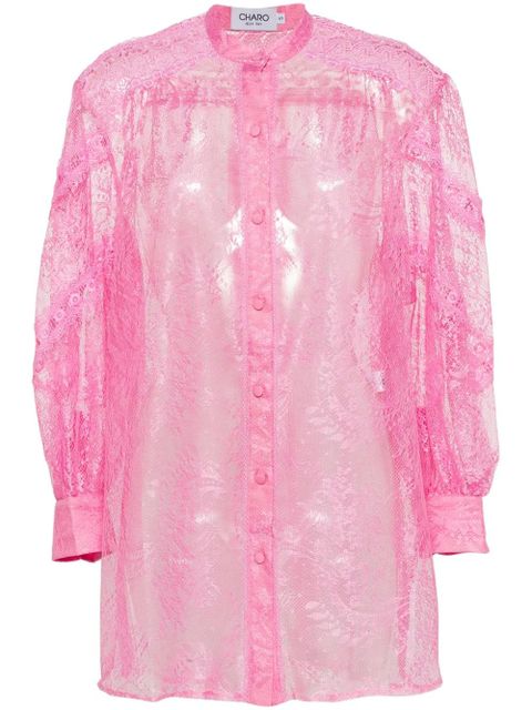 Charo Ruiz Ibiza Lumie balloon-sleeve lace shirt - Pink - zdjęcie produktu nr 1