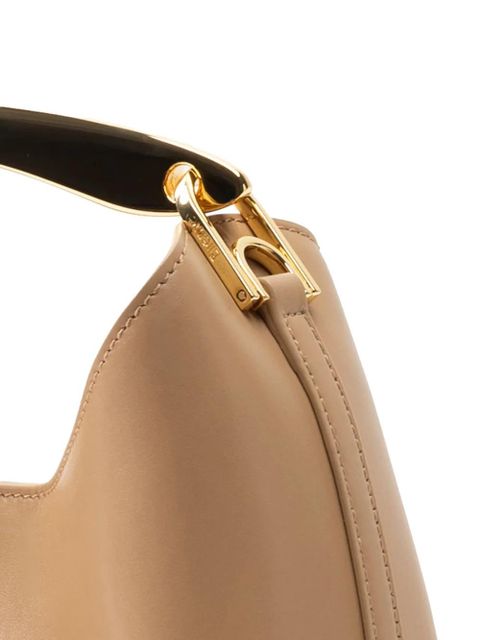 Elleme small Boomerang metal-handle leather bag - Brown