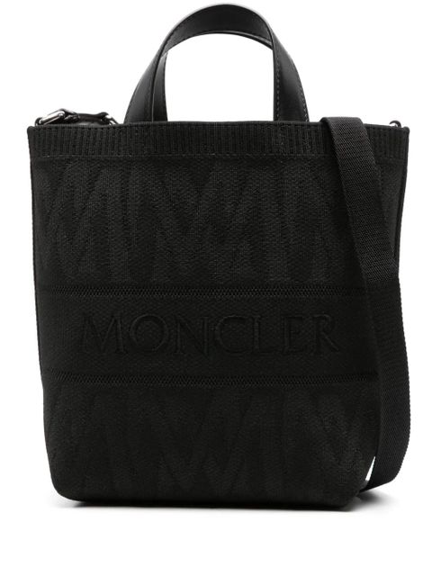 Moncler logo-embroidered woven tote bag - Black - zdjęcie produktu nr 1