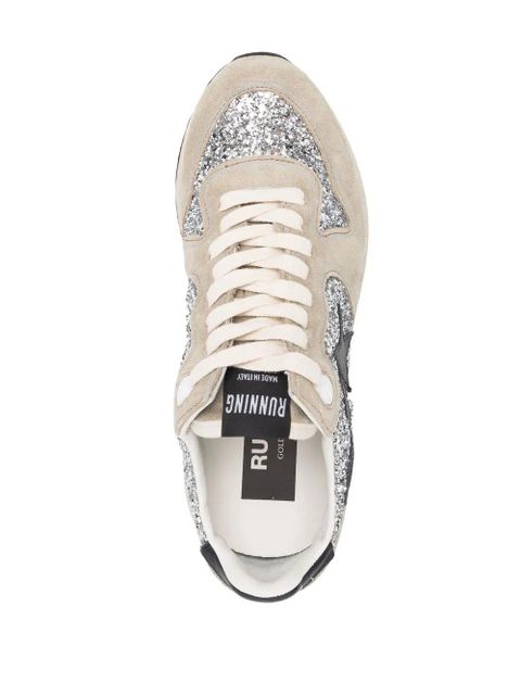 Golden Goose Running Sole glitter-embellished sneakers - Grey