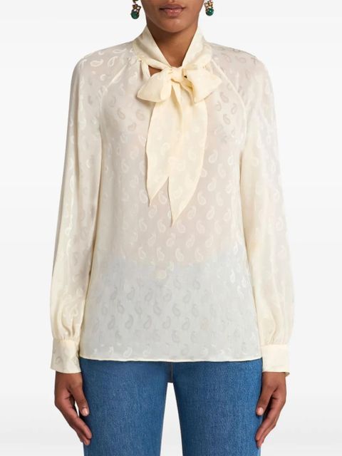 ETRO paisley-jacquard silk blouse - Neutrals - zdjęcie produktu nr 2