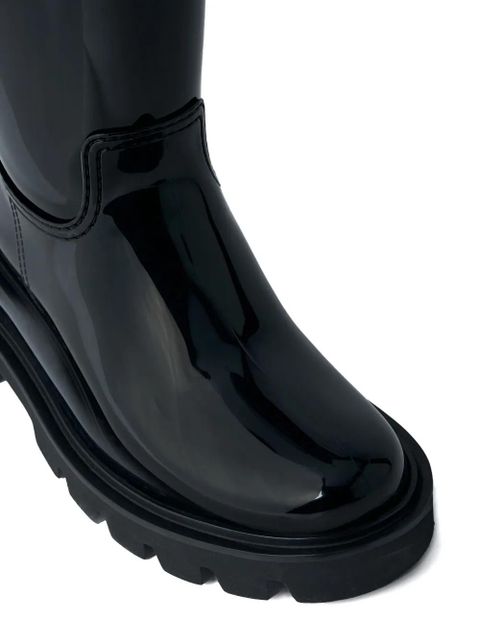 Moncler logo-patch drawstring boots - White