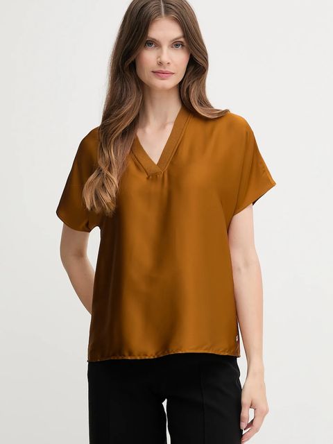 Joseph Ribkoff bluzka damska kolor brązowy gładka 253921 - zdjęcie produktu nr 1