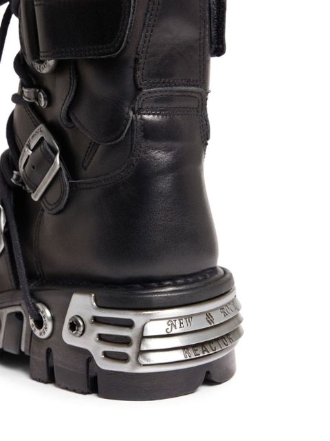 Rabanne x New Rock buckled leather boots - Black