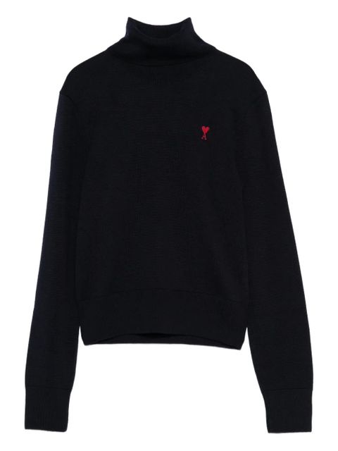 AMI Paris heart-logo turtleneck sweater - Black - zdjęcie produktu nr 1