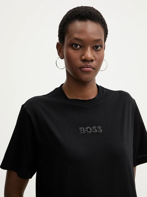 BOSS t-shirt bawełniany Eharpa3 damski kolor czarny 50563283