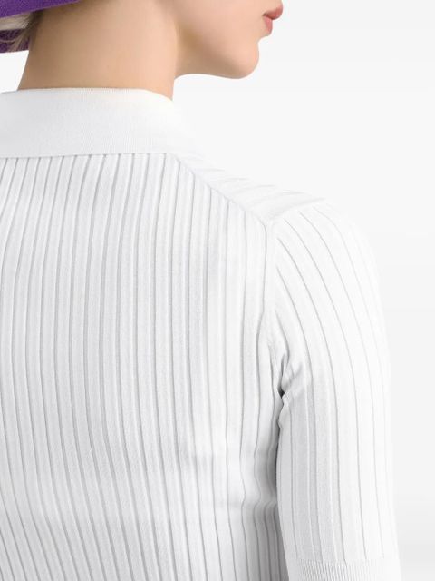 Dolce & Gabbana ribbed polo top - White