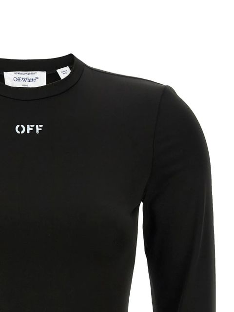 Off-White logo-print crew-neck sweater - Black