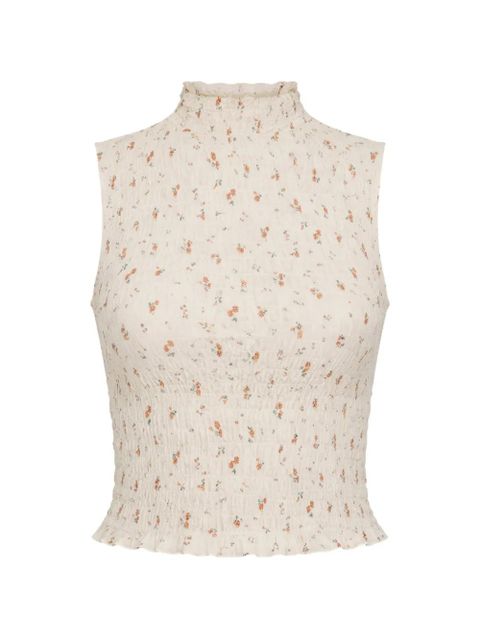 Reformation Adri ruffled floral blouse - Neutrals - zdjęcie produktu nr 1