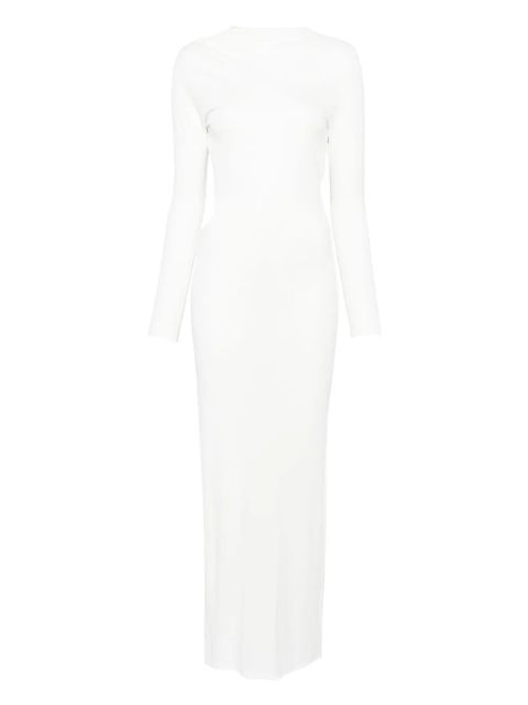 Self-Portrait gathered jersey maxi dress - White