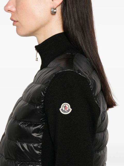 Moncler wool zip-up puffer jacket - Black