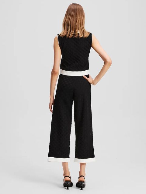 Karl Lagerfeld spodnie damskie kolor czarny proste high waist A3W10103