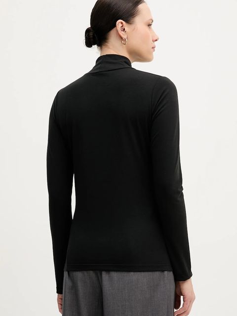 Sandro Ferrone longsleeve kolor czarny z półgolfem S98YBFSENSO