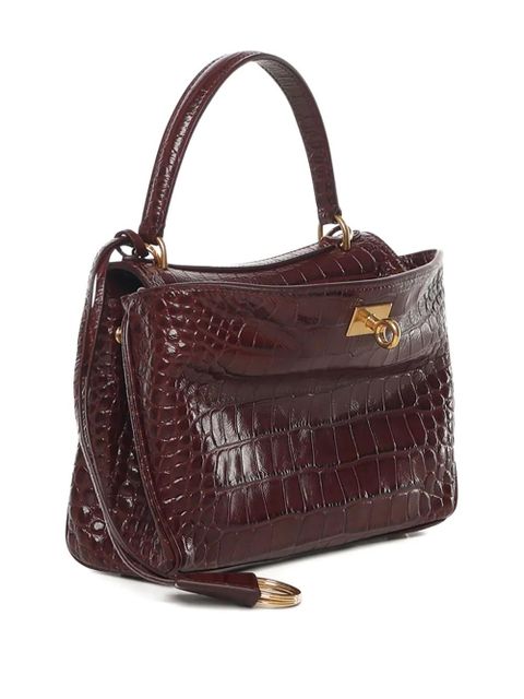 Balenciaga Rodeo crocodile-embossed top-handle bag - Red