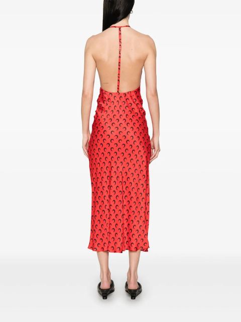 Marine Serre moon-print maxi dress - Red