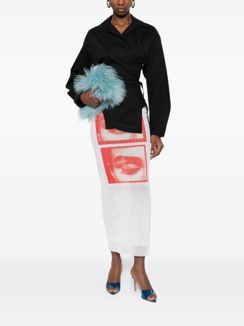 Diesel C-Delphos-S1 tie-detail collared shirt - Black