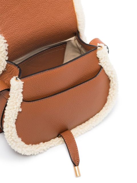 Chloé Marcie shearling trim bag - Brown