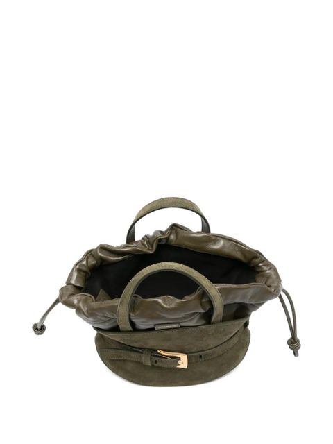 Balmain buckle suede tote bag - Green