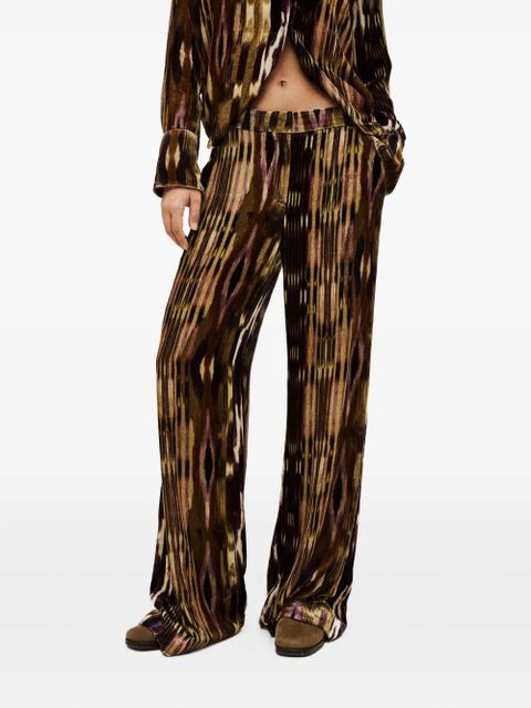 Ba&Sh Velvo printed velvet palazzo pants - Brown